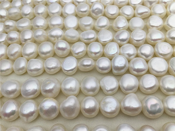 MoniPearl Baroque Pearl,VERY good quality,10-11mmx11-12mm,baroque pearls,full strand,white pearl,blue pearl,around 36pcs,loose pearl beads,high luster,LM13-3A-2