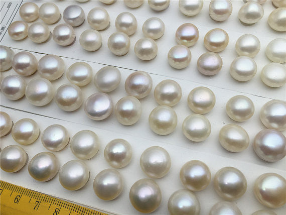 MoniPearl NEW!! VERY VERY big button pearl pairs,12-16mm, ivory white,stud earring material,cheap pearl jewelry,pearl pairs,wholesale