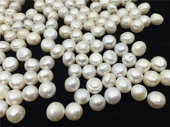 MoniPearl 11.5-12.5mm,10 pcs,high luster button pearl,large hole 1.6mm,2.2mm,2.5mm,3mm freshwater pearls,big pearl beads, loose freshwater pearl,SM12-2A-1