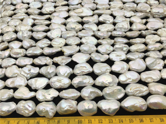 MoniPearl Baroque Pearl,Sep new! BIG pearl pearl,white color,half strand,Genuine Fresh Water Pearl,baroque pearl,keshi pearl,made in china,wholesale,HZ-34