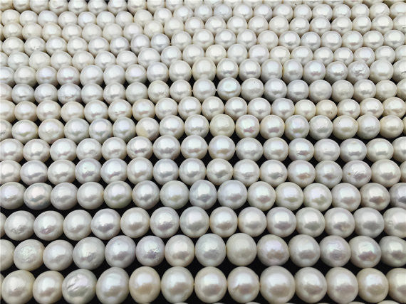 MoniPearl Round Pearl,10-11.5 round white Kasumi like Pearl,high luster,large hole,2mm,2.5mm,round pearl,Kasumi like Nucleated Freshwater Pearls-white Color,HZ-72
