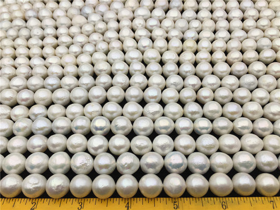 MoniPearl Round Pearl,11-13mm round white Kasumi like Pearl,high luster,large hole,2mm,2.5mm,round pearl,Kasumi like Nucleated Freshwater Pearls-white Color,HZ-12