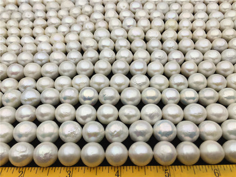 MoniPearl Round Pearl,11-13mm round white Kasumi like Pearl,high luster,large hole,2mm,2.5mm,round pearl,Kasumi like Nucleated Freshwater Pearls-white Color,HZ-12