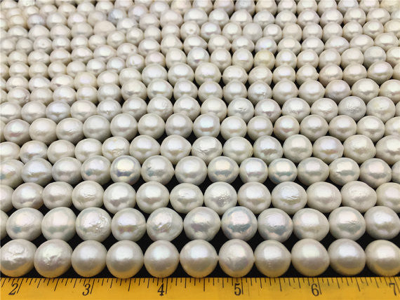 MoniPearl Round Pearl,11-13mm round white Kasumi like Pearl,high luster,large hole,2mm,2.5mm,round pearl,Kasumi like Nucleated Freshwater Pearls-white Color,HZ-12