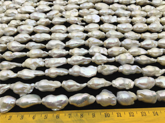 MoniPearl Baroque Pearl,30% OFF,11-12mmx16-20mm,white flameball,firebal,full strand loose pearl, China kasumi pearl,wholesale price,ZS-15