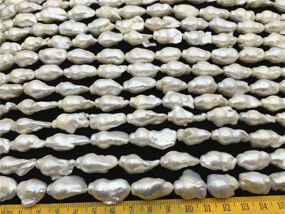 MoniPearl Baroque Pearl,30% OFF,11-12mmx16-20mm,white flameball,firebal,full strand loose pearl, China kasumi pearl,wholesale price,ZS-15