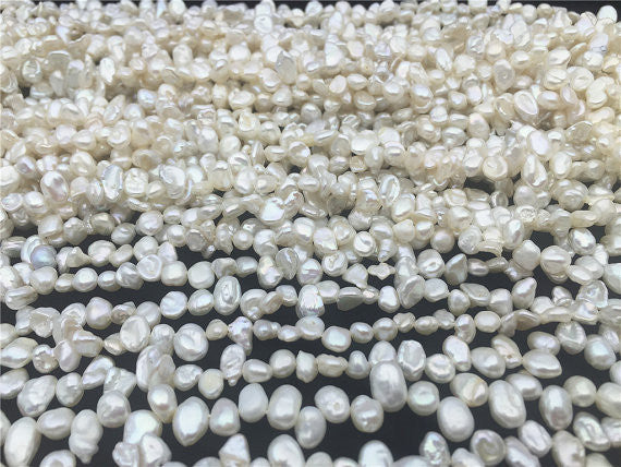 MoniPearl Special Pearl,half strand,5-6mm small keshi pearl, ivoryFreshwater Keshi Pearls,good quality,cheap,wholesale price,baroque pearl,keshi pearl strands,ZS-10