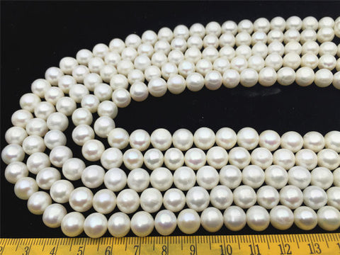 MoniPearl 8.5-9.5mm near round pearls,approx 46pcs,freshwater genunine pearl,round pearl,cultured pearl beads,natural pearls,loose pearl bead,L18-24