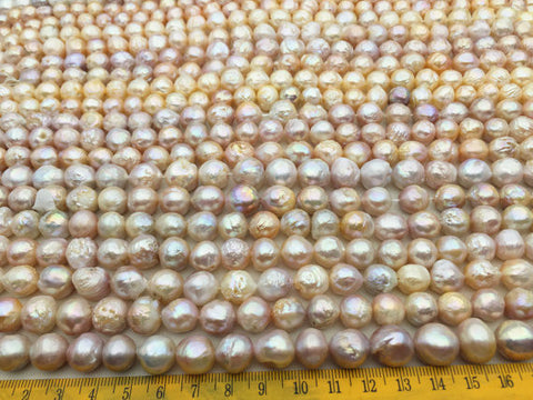 MoniPearl 9.5-11mm,pink lavender pearl,keshi pearl,kasumi pearls,large hole,2mm,2.5mm,special pearl,lavender and pink color,Genuine Fresh Water Pearl,HZ-10