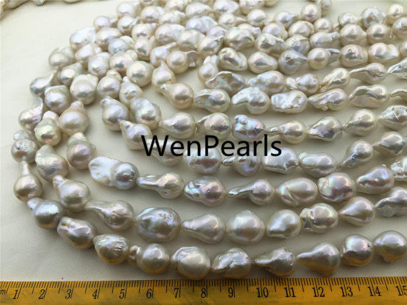 MoniPearl Baroque Pearl,half strand,15% OFF,High Luster, white flameball pearl,fireball,full strand loose pearl,China kasumi pearl,wholesale price,HZ-1
