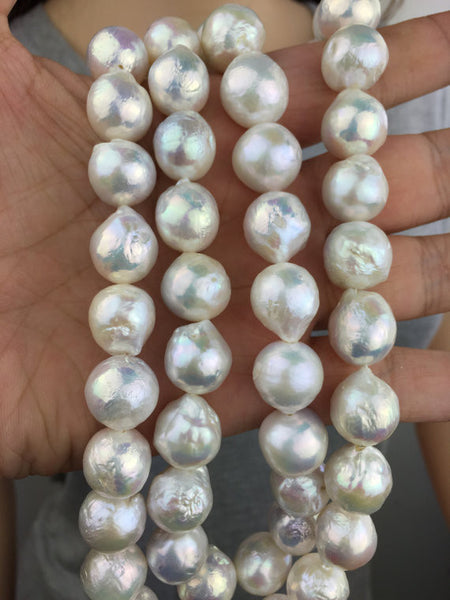 MoniPearl Baroque Pearl,14-17mmx16-19mm,VERY BIG more round Baroque Pearl,full strand loose pearl,keshi pearl,Genuine Fresh Water Pearl,HZ-4