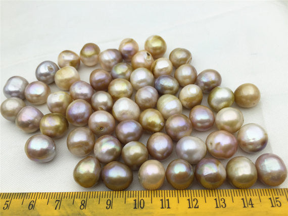 MoniPearl dark golden color,11.5-12.5mm,Potato Pearl Large Hole Pearl Strand,Loose Freshwater Pearls Wholesale,34pieces,CR1-6