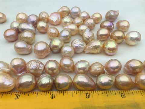 MoniPearl Baroque Pearl 1 pearl,pink gold baroque pearl,Metallic luster pearl,Huge Nucleated Pearl Earrings,Kasumi Like Mauve Pink Bronze Overtone Nucleated Bead Pearls