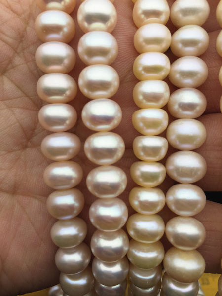 MoniPearl 9.5-10mm,near round button pearl,pink color pearl,1.5mm,2.2mm,2.5mm,3mm large hole freshwater pearls,button pearl,SM10-3A-1