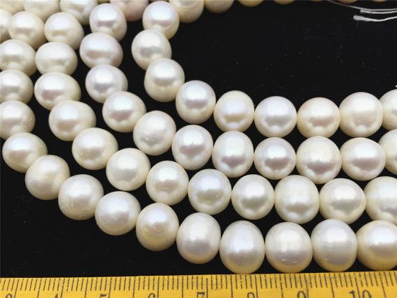 11-12mm Potato Freshwater Pearls, White (16 Strand)