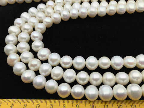 MoniPearl 3A,10.5-11.5mmx11-12mm,Very High Luster Potato Pearl Large Hole Pearl Strand,Loose Freshwater Pearls CR11-3A-1