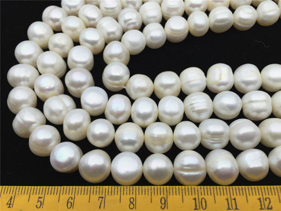 MoniPearl 10-11mmx11-12mm,A,cheap Large Potato Pearl ,Cultured Potato Pearl Large Hole Pearl Strand,Loose Freshwater Pearls CR11-A-2