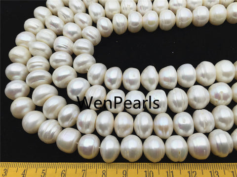 MoniPearl 11-14mm,Large button pearl strand,0.9mm,1.5mm,2.2mm,3mm large hole freshwater pearls,loose freshwater pearl, 38pieces,button pearl,SM13-2A-1,Button Pearl