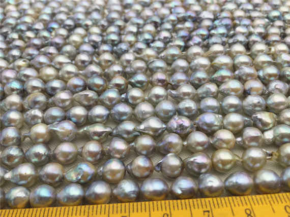 MoniPearl Tahitian Pearls,half strand,20% OFF,6.5-7mm,natural grey color akoya pearl,akoya flameball pearl,near round akoya pearl,made in japan,cultured pearl beads,Salt sea