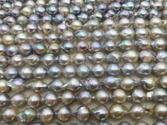 MoniPearl Tahitian Pearls,half strand,20% OFF,6.5-7mm,natural grey color akoya pearl,akoya flameball pearl,near round akoya pearl,made in japan,cultured pearl beads,Salt sea