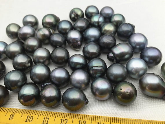 MoniPearl Tahitian Pearls,1 piece,12-15mm,Big tahitian rice pearl,Genuine Baroque Tahitian Pearl ,loose pearl,natural color,Large Huge Baroque Tahitian Pearl,TH1215-2A-5