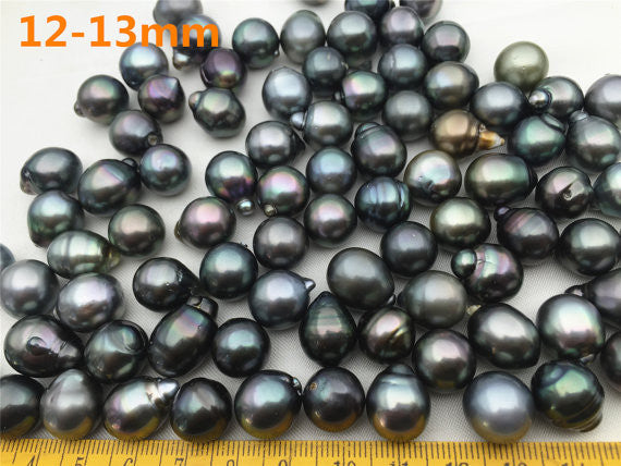 MoniPearl Tahitian Pearls,1 piece,12-15mm,Big tahitian rice pearl,Genuine Baroque Tahitian Pearl ,loose pearl,natural color,Large Huge Baroque Tahitian Pearl,TH1215-2A-5
