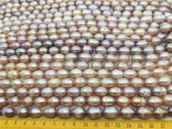 MoniPearl Rice Pearl,10-11mmX11-14mm,lavender Big Rice pearls,large hole,2mm,2.5mm, pink lavender pearl,around 28pcs,rice pearl,loose pearl beads,DIY,LR11-A-1