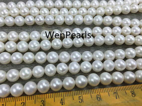 MoniPearl 7-7.5 round pearl,approx 54pcs,freshwater genunine pearl,round pearls,cultured pearl beads,natural pearls,loose pearl bead,RZ7-2AY-WB-1