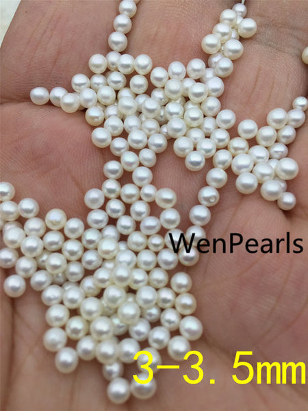 MoniPearl 3-3.5mm,10 pcs,seed pearl,AAA freshwater pearl,white color pearl,genuine freshwater pearl,high quality pearl earrings,beading supplies,RZ24-3A-3 Round Pearl