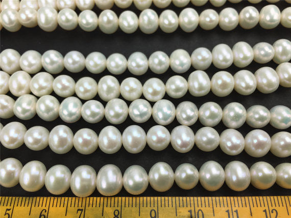 MoniPearl 7-7.5 round pearl,potato shape,approx 54pcs,freshwater genunine pearl,round pearls,cultured pearl beads,natural pearls,RZ7-2AH-1