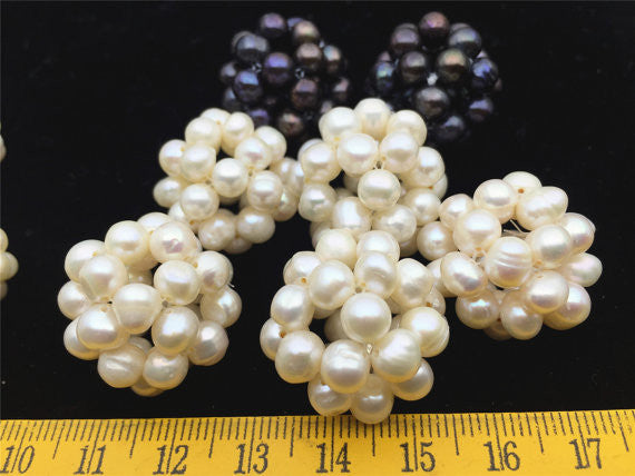 MoniPearl Tahitian Pearls,4 pieces,18mm,22mm ball,Loose Handmade Pearl Balls,Freshwater Pearl Ball,Pearl white Pearl Ball,White Potato Bead Loose Freshwater Pearl,A9