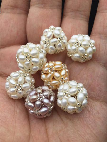 MoniPearl Tahitian Pearls,1 piece,18mm pearl ball,Loose Handmade Pearl Balls,Freshwater Pearl Ball,Pearl white Pearl Ball,White Potato Bead Loose Freshwater Pearl,A9