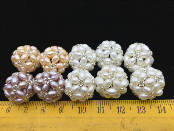 MoniPearl Tahitian Pearls,1 piece,18mm pearl ball,Loose Handmade Pearl Balls,Freshwater Pearl Ball,Pearl white Pearl Ball,White Potato Bead Loose Freshwater Pearl,A9