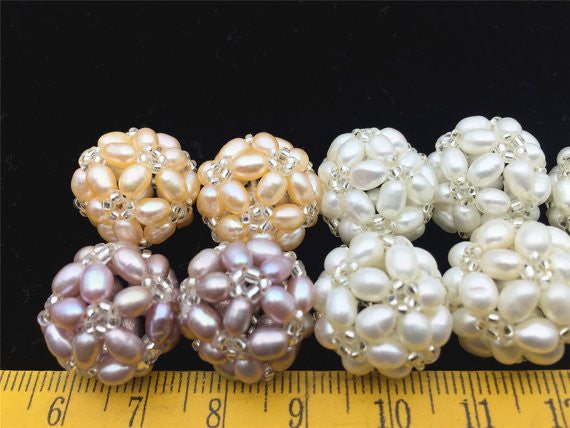 MoniPearl Tahitian Pearls,1 piece,18mm pearl ball,Loose Handmade Pearl Balls,Freshwater Pearl Ball,Pearl white Pearl Ball,White Potato Bead Loose Freshwater Pearl,A9