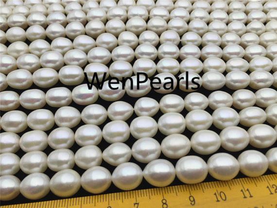 MoniPearl Rice Pearl,9.5-10mmX10-12mm,High luster,Big Rice pearls,large hole,1.3mm,2.5mm, around 34pcs,rice pearl,loose pearl beads,DIY,high luster,LR10-3A-3