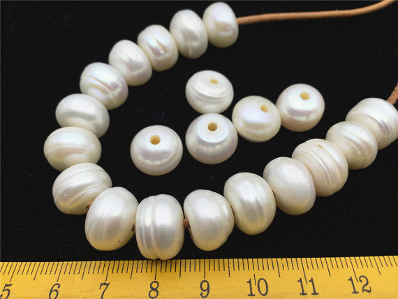 MoniPearl 12-14mm,Very Big button pearl,10 pcs,large hole,2.0mm,3mm large hole freshwater pearls,loose freshwater pearl,one full strand,SM13-2A-1