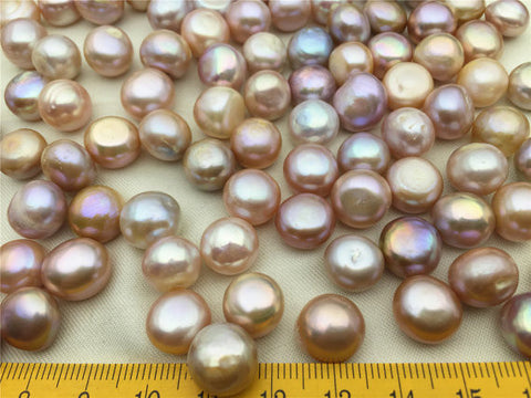 MoniPearl 10.5-11.5mm,10 pcs,lavender button pearl,large hole,2.0mm,3mm large hole freshwater pearls,button pearl,loose freshwater pearl,SM11-2A-3