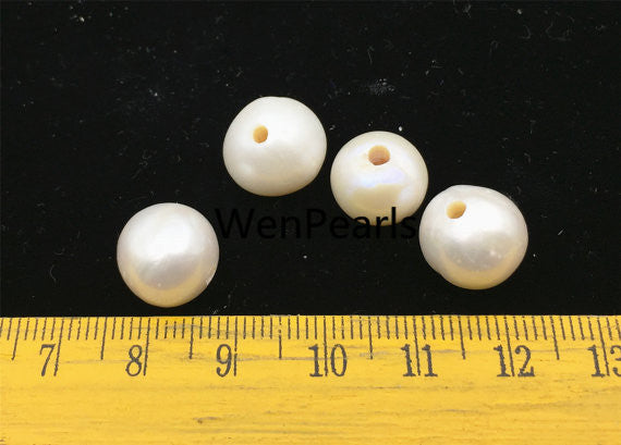MoniPearl 11.5-12.5mm Very Thick Button 10pcs,Potato Pearl Large Hole Pearl Strand,Loose Freshwater Pearls Wholesale CR-10
