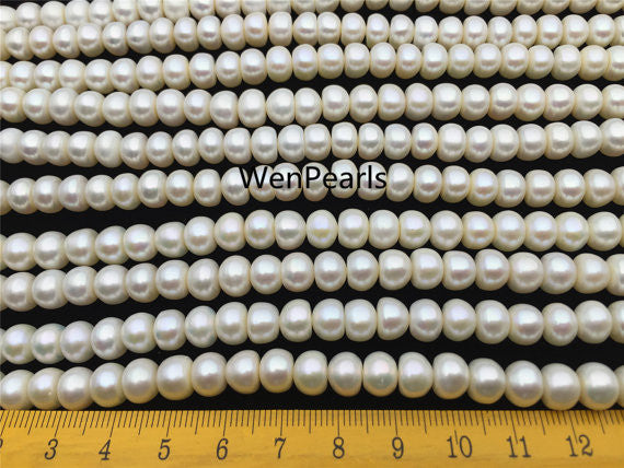 MoniPearl 8-9mm,AA+,white button pearl,large hole,1.5mm,2.0mm large hole freshwater pearls,button pearl,loose freshwater pearl,full strand,SM8-2A-1