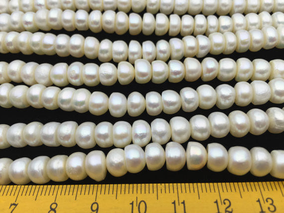 MoniPearl 7-8mm,high luster button pearl,large hole,1.5mm,2.0mm large hole freshwater pearls,button pearl,loose freshwater pearl,full strand,SM7-2A-2