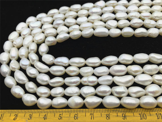 MoniPearl Baroque Pearl,8-9mmx10-12mm,AA+,white baroque pearls-2.5mm-39cm strand-white pearl around 36pcs,baroque pearl,loose pearl beads,DIY,high luster,LM8-2A-1