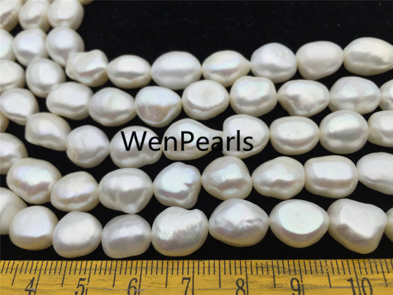 MoniPearl Baroque Pearl,9-10mmX11-12mm,white baroque pearls-39cm strand-white pearl around 36pcs,baroque pearl,loose pearl beads,DIY,high luster,LM9-2A-1