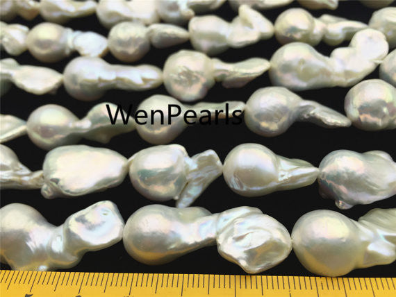 MoniPearl Baroque Pearl,Good Quality,half strand loose pearl,Huge Nucleated Pearl,ivory white color Genuine Fresh Water Pearl,keishi pearl,flameball pearls,HZ-51-1