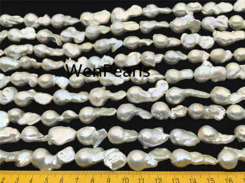 MoniPearl Baroque Pearl,Good Quality,half strand loose pearl,Huge Nucleated Pearl,ivory white color Genuine Fresh Water Pearl,keishi pearl,flameball pearls,HZ-51-1