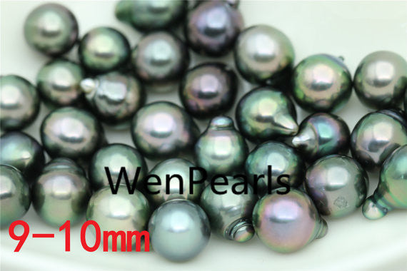 MoniPearl Tahitian Pearls,33 pieces,DROPS,PEACOCK Mix Color,A/B quality,9mm,10mm,Real Tahitian Pearl,1pcs,Christmas gift,wholesale,TH2