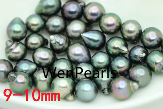 MoniPearl Tahitian Pearls,33 pieces,DROPS,PEACOCK Mix Color,A/B quality,9mm,10mm,Real Tahitian Pearl,1pcs,Christmas gift,wholesale,TH2