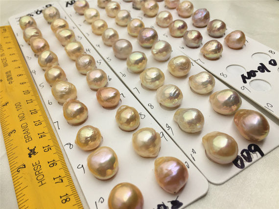 MoniPearl Baroque Pearl,1 pearl,40% OFF,008-010,Pink white kausmi like pearl,flameball pearl earrings,dangle earrings,Kasumi Like Mauve Pink Overtone Nucleated Bead Pearls