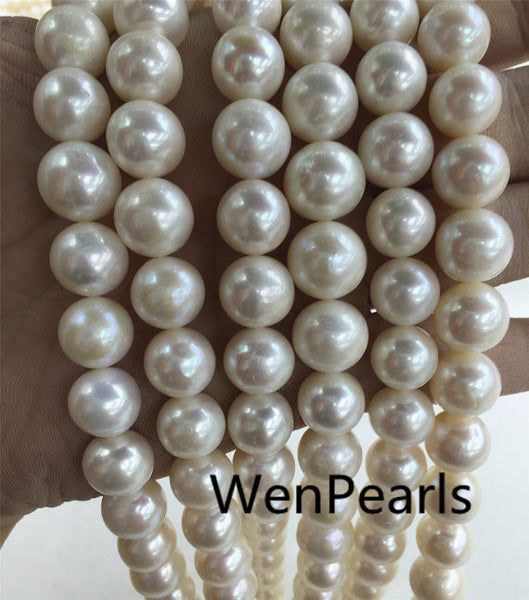 MoniPearl 12-13mm round pearl,potato shape,freshwater genunine pearl,round pearls,cultured pearl beads,natural pearls,RZ12-2AY-WB-1