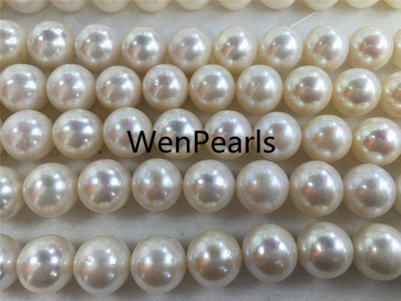 MoniPearl 12-13mm round pearl,2A+,potato shape,freshwater genunine pearl,round pearls,cultured pearl beads,natural pearls,RZ12-2AY-1