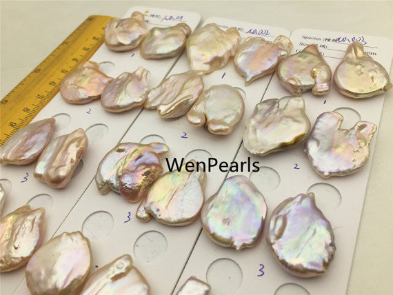 MoniPearl Baroque Pearl,001-003,Pink pearl,baroque pearl earrings,dangle earrings,Kasumi Like Mauve Pink Overtone Nucleated Bead Pearls,BP2